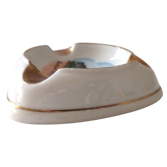 RW Bavaria Porcelain Ashtray Dish Gold Trim Stuttgart Altes Schloss Trinket Vtg. - Picture 12 of 16